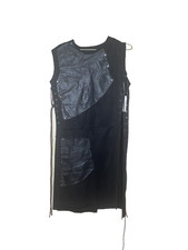Women's Black Midi Dress Sleeveless Side Slit Bodycon Size M Casual Party Summer