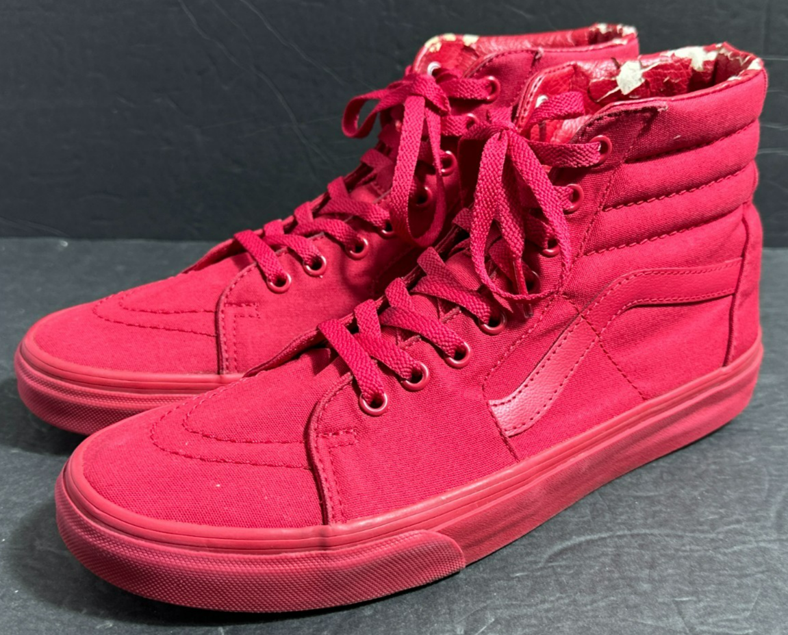 SAOLA Scarpa da skate unisex Vans Sk8 Hi 'Mono Red' uomo taglia 9 o donna taglia 10 5