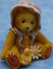Cherished Teddies Bear with Bonnet Chick Daisy Figurine 1993 Enesco