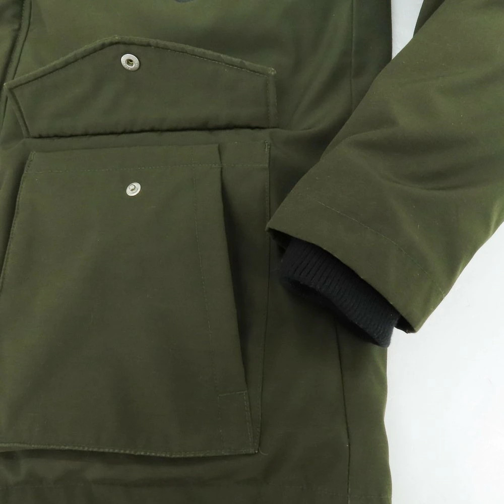 Schott Polyester Cotton Fur Down Jacket Olive Siz… - image 11