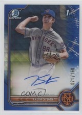 2022 Bowman Draft Chrome Pick Blue Wave Refractor 71/150 Tyler Stuart Auto 4f5