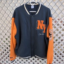 Zara Patch BOMBER JACKET New York Orange & Blue NY Baseball Varsity Men’s XL