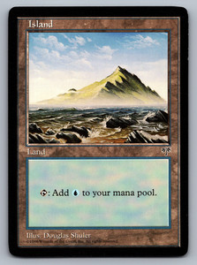 Island (Rocky Water) - Mirage #299 - MTG Land