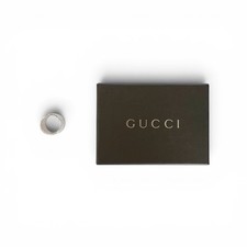 GUCCI Ring Branded  G  Wide Band Sterling Silver 925 Comes with Box