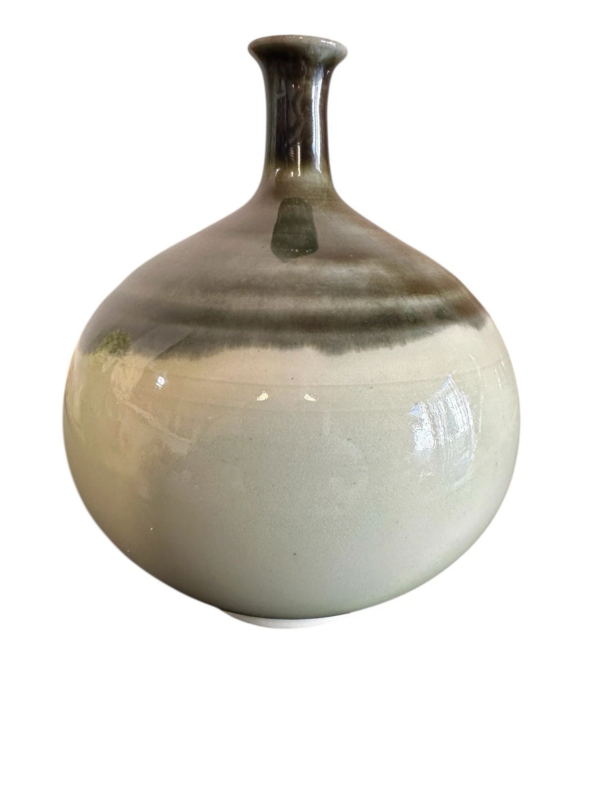 Signed Studio Pottery Bud Vase Gaither 2006 Hand Thrown Green Ceramic