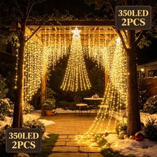 2PACKS 350LED Christmas Light Waterfall Tree String Light String Lights Decor