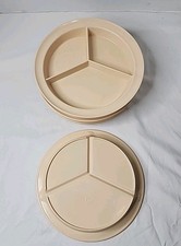 GET Melamine Divided Section Plate CP 530 Lot Of 4 Beige Restaurant Cafeteria