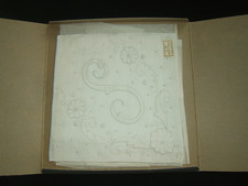 VINTAGE MADEIRA LINEN HANKIE HAND EMBROIDERED MONOGRAM "S" WEDDING NEW BOX