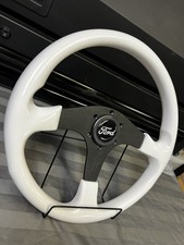 14 Monte Carlo Style Steering Wheel Ford Horn Button Black Spoke White Grip 14 Monte Carlo Style Steering Wheel Ford Horn Button Black Spoke White Grip