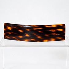 Vintage Tortoiseshell Hair Barrette Brown Amber Rectangular French Hair Clip