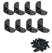 Black Flat Straight Brace,20Pcs Metal 8Pcs-65mm *65mm *38mm/2.56” *2.56” *1.5”