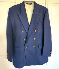 Vtg John Alexander Hartmarx Double Breasted Navy Blue Blazer Jacket 40R USA Made