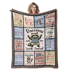 Raccoon Gifts Blanket Funny Women Kids Stuffed Plush Throw 50x60 Inch Decor