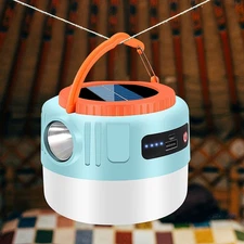 Solar Tent Light Camping Lantern Outdoor Rechargeable Lamp Waterproof Emergency