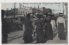 LANSING BUSY CORNER 1910 TO CLYDE EAGER, BRYAN OHIO, C.U. WILLIAMS, PUBLISHER