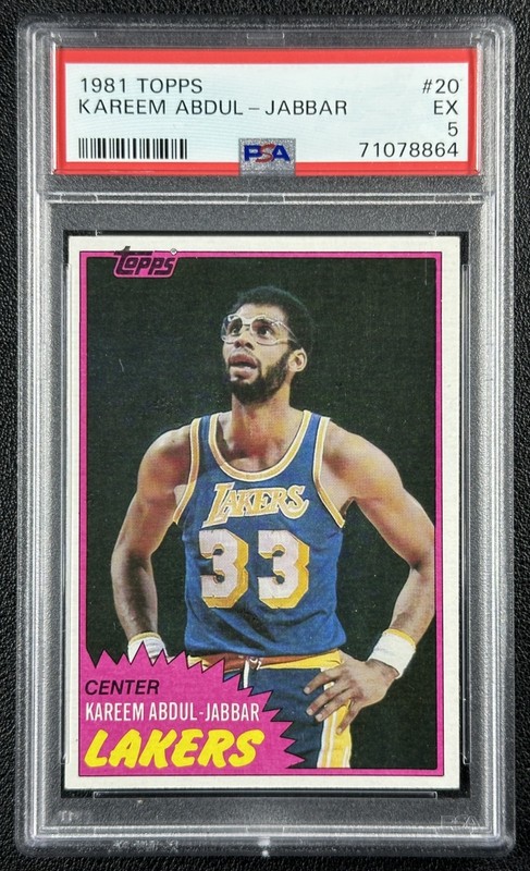 KAREEM ABDUL-JABBAR PSA 5 1981-82 TOPPS BASKETBALL #20 LAKERS 8864