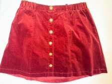A LOVES A GIRL CORDUROY RED SKIRT GIRLS, LINING  GOLD BUTTONS SIZE XL NWT 54  