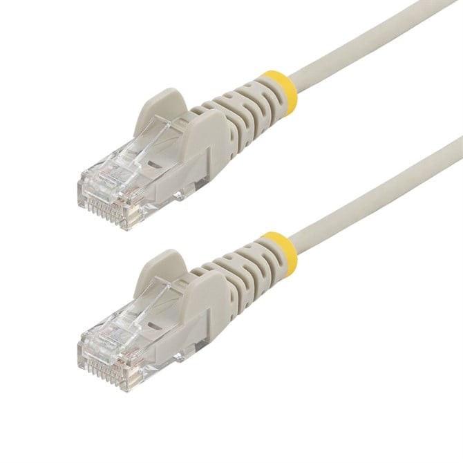 StarTech.com 15m Gray Slim CAT6 Ethernet Cable Snagless 100W PoE UTP LSZH 28AWG