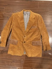 VINTAGE Sears Mens 42 Reg Olive Green The Country Coat Heavy Corduroy 70s Jacket