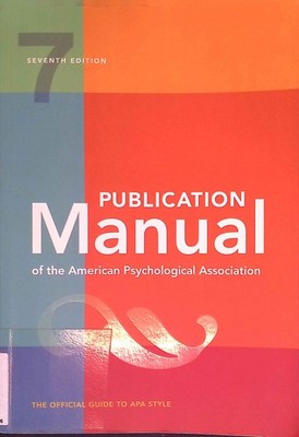 Publication Manual of the American Psychological Association: The Official Guide