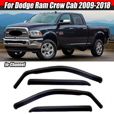 In-channel For Dodge Ram Crew Cab 09-18 Window Visor Rain Guard Vent Deflector