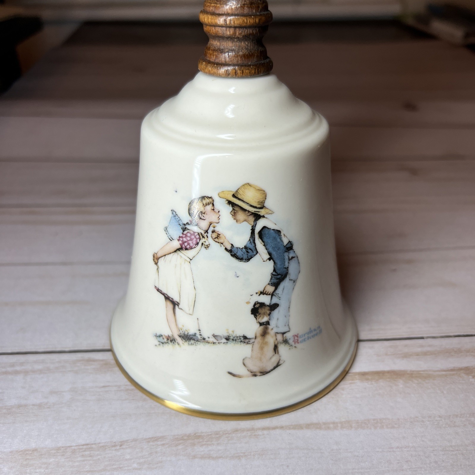 Norman Rockwell Collector Bell 9” 1979 Beguiling Buttercup