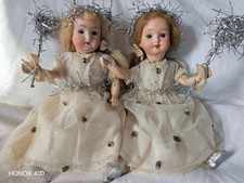 RARE ANTIQUE TWIN DOLLS MIGNONETTE CHRISTMAS FAIRY ANGELS 9 INCH GERMAN 1900-19