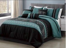 7 Piece Western Southwestern Native American Design Comforter Set King 22307