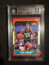 1986 FLEER Terry Cummings Rookie Beckett 7.5 RC Bucks BASKETBALL Trading Card. rookie card picture