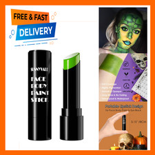 Green Face Body Paint Stick, Light Green and Black for Halloween Costume Makeup