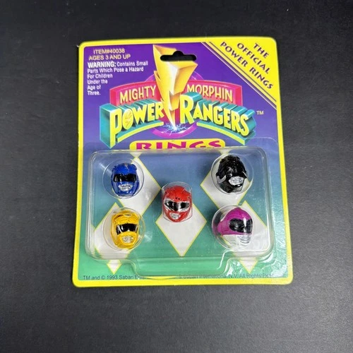 1993 Power Rangers Official Power Rings Set of 5 Sealed MMPR Vintage Saban