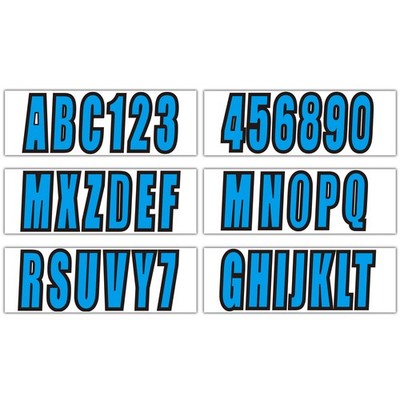 Boat numbers and letters Decal Sticker 4 sets of A-Z & 4 sets of 0-9 Blue 3''