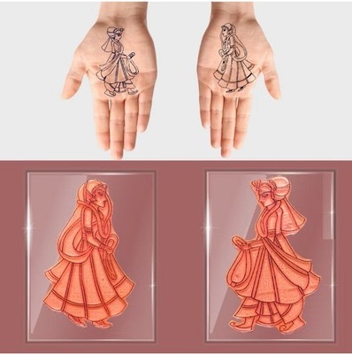 Bridal Henna Transfer Stencil | Mehendi Design Tool | Ink Stamp Outline Guide