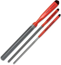 StewMac 3-Corner Fret Dressing Files, Set of 3 (1 each of Small, Medium and...