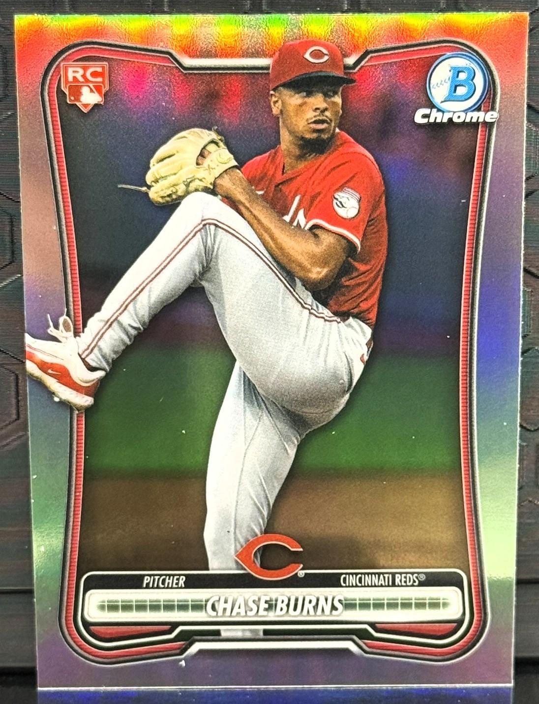 2026 Bowman Chrome - Chase Burns #27 - Red Rookie Refractor Parallel