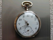 Alte Silberne Taschenuhr Seeland Madretsch Schweiz Um 1900