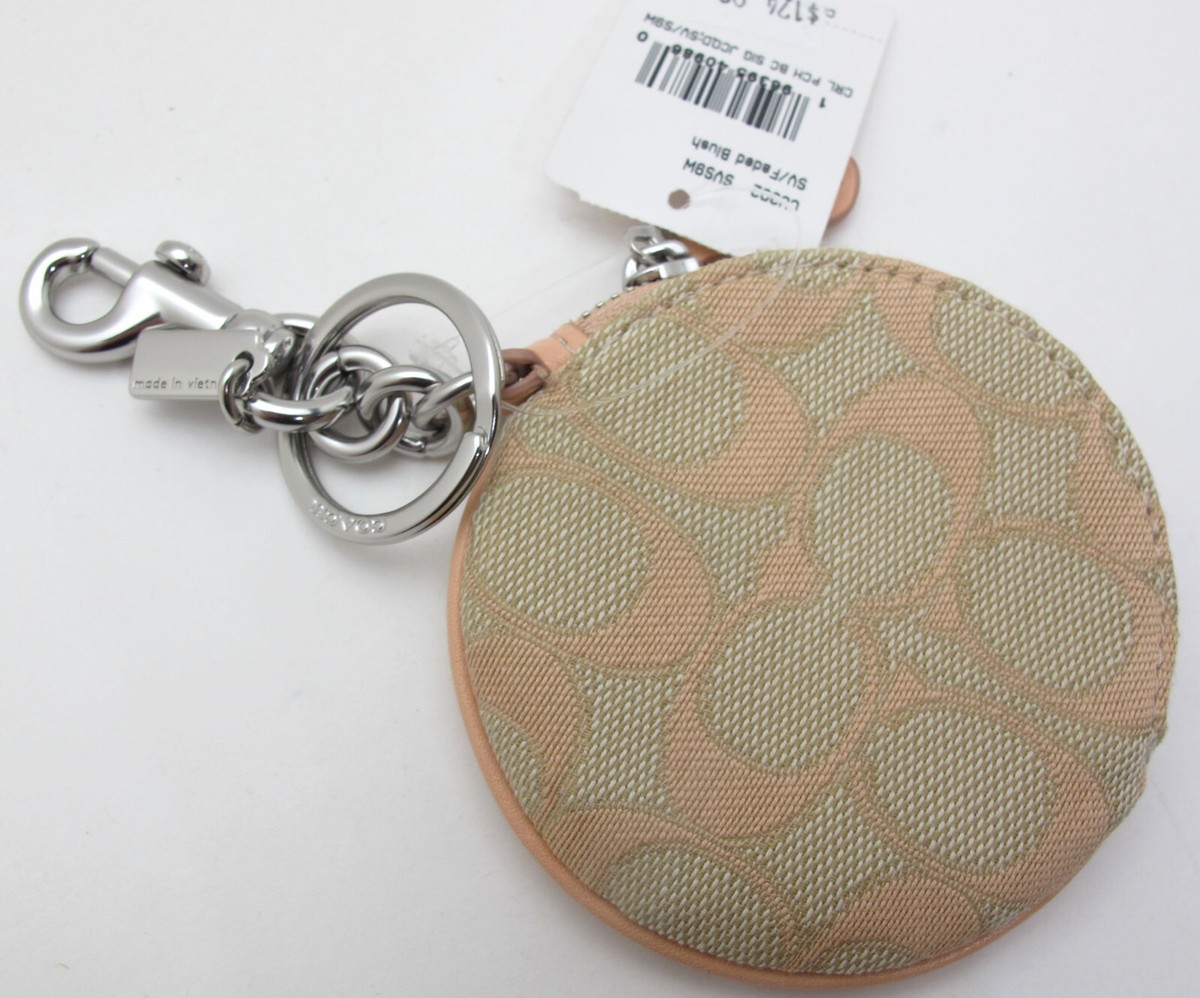 NEW COACH Circular Pouch Signature Jacquard Coin Purse