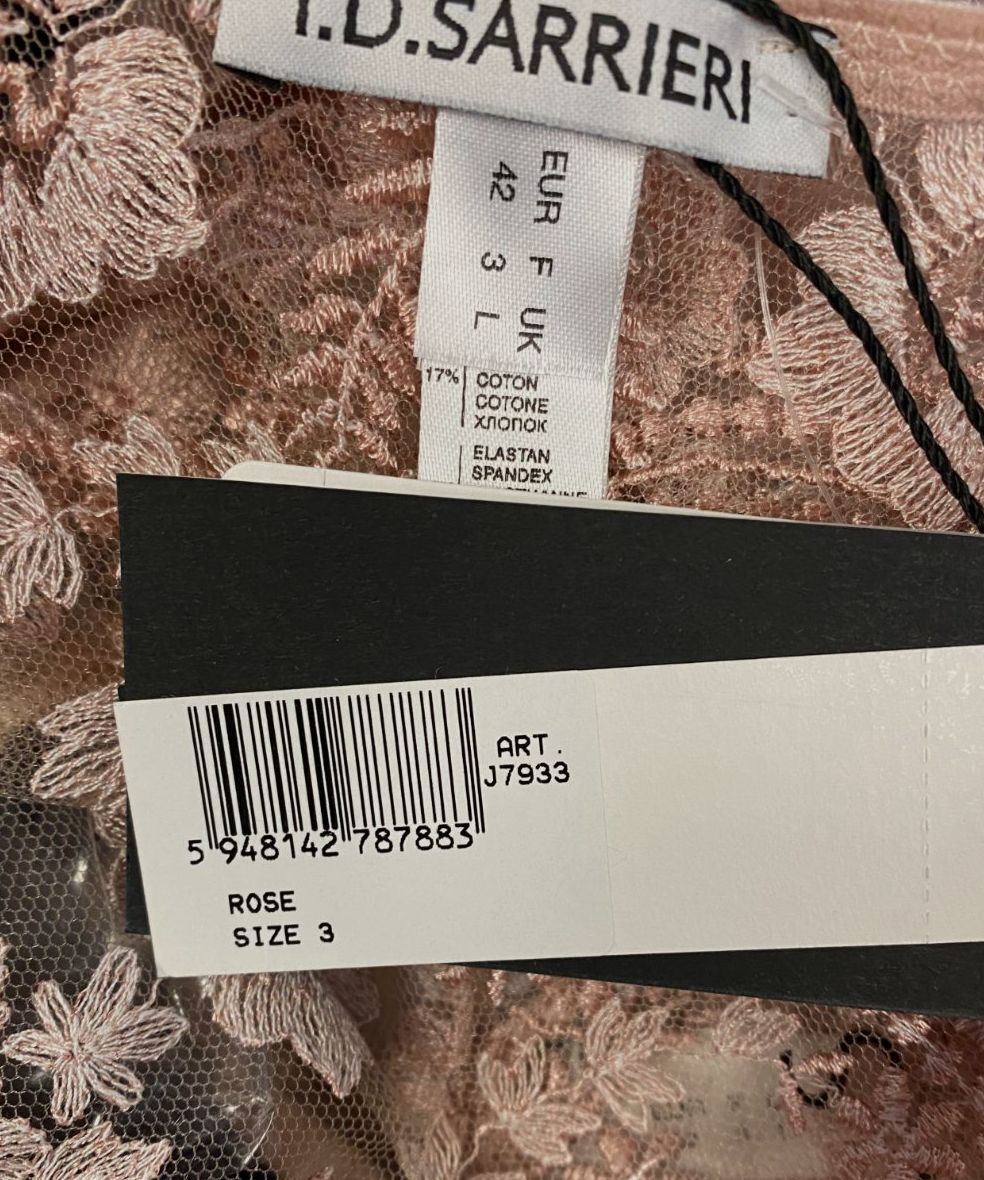 Mutandina I.D. Sarrieri Rosa Lolita In Tulle Ricamato – Taglia XL – Sexy E Elegante