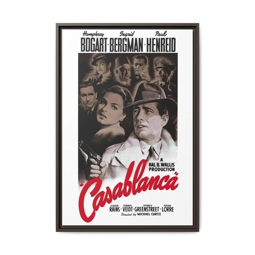 Cult Classic Large Gallery Framed Canvas 20" x 30" Movie Poster Art - Casablanca - Picture 9 of 10