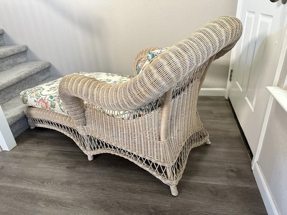Pennsylvania House Time Again rattan wicker chaise lounge chair with cushions
