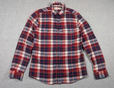 The Normal Brand Men Shirt Large Flannel Plaid Long Sleeve Chest Pockets