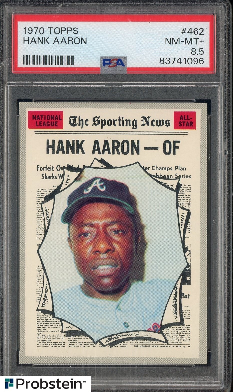 1970 Topps #462 Hank Aaron Atlanta Braves HOF PSA 8.5 NM-MT+