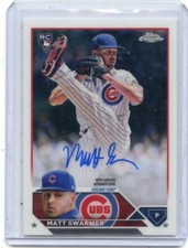 2023 TOPPS CHROME  #RA-MS MATT SWARMER AUTOGRAPH RC CHICAGO CUBS 070424