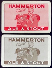 DR76 Swap Playing Cards 2 VINTAGE BEER BREWERY ADVT HAMMERTON ALE & STOUT