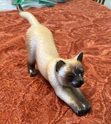Breyer Reeves STRETCHING CAT Domestic Kitty Figure Rare Siamese Dollhouse Pet