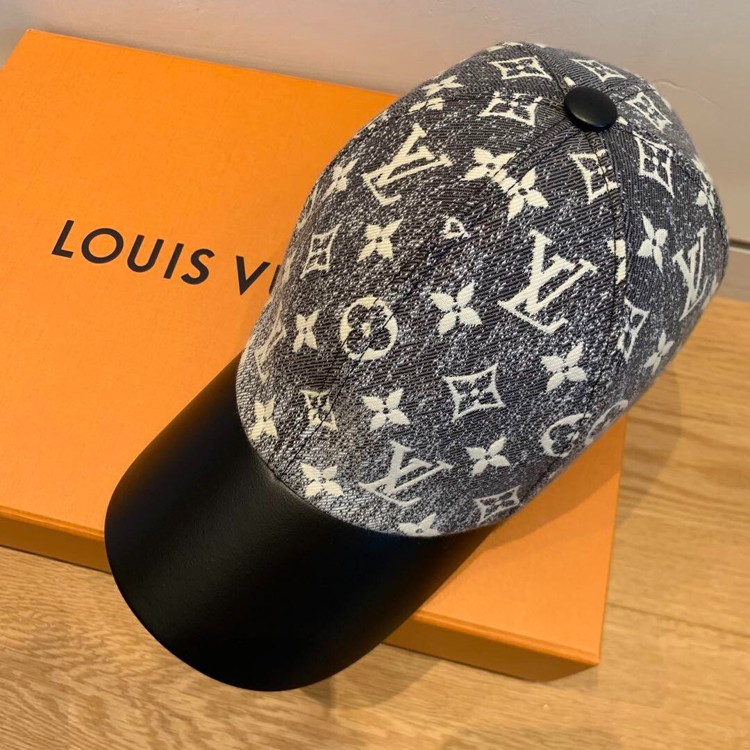Louis Vuitton Monogram Jacquard Denim Cap Gray M7028M