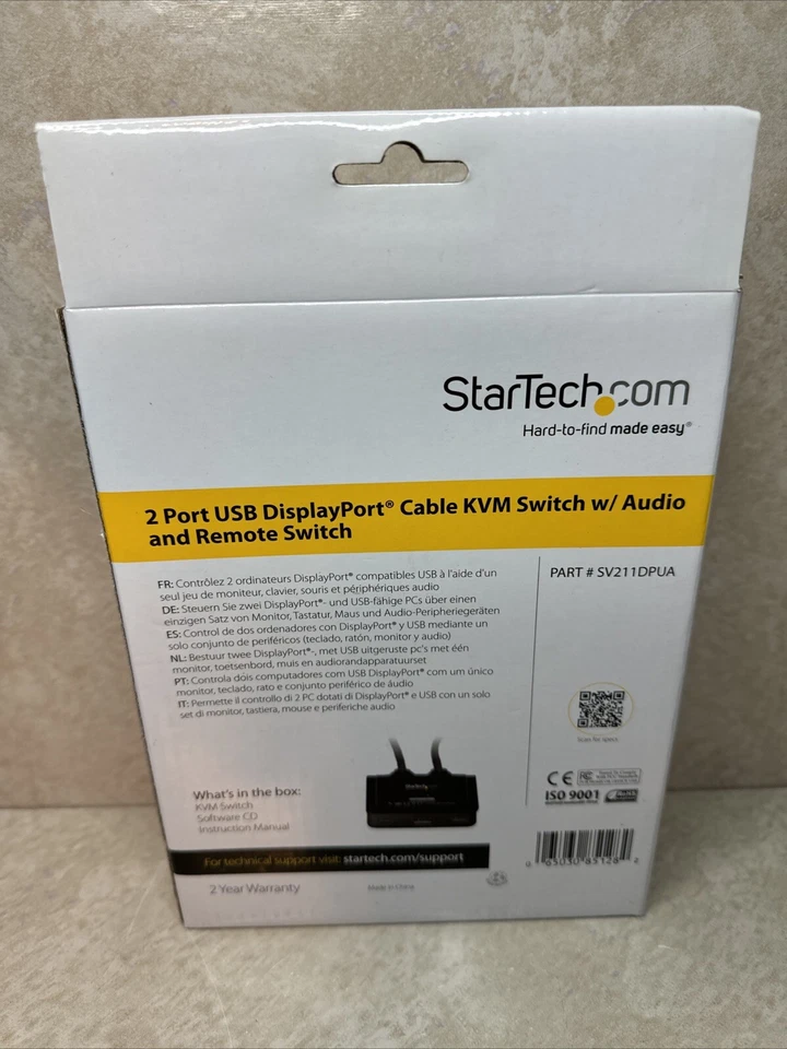 StarTech, SV211DPUA 2-Port USB DisplayPort Cable KVM Switch w/ Audio and Remote - Image 2 of 2