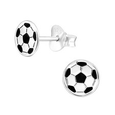 Soccer Ball Sports Sterling Silver Stud Earrings Girls, Women Epoxy Jewelry New