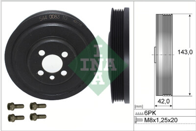 INA 544 0083 20 Riemenscheibensatz, Kurbelwelle für AUDI,CHEVROLET,CUPRA,FORD,MI