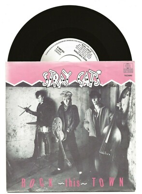 STRAY CATS ROCK THIS TOWN ORIGINAL 1981 SINGLE FROM NETHERLANDS + PIC COVER